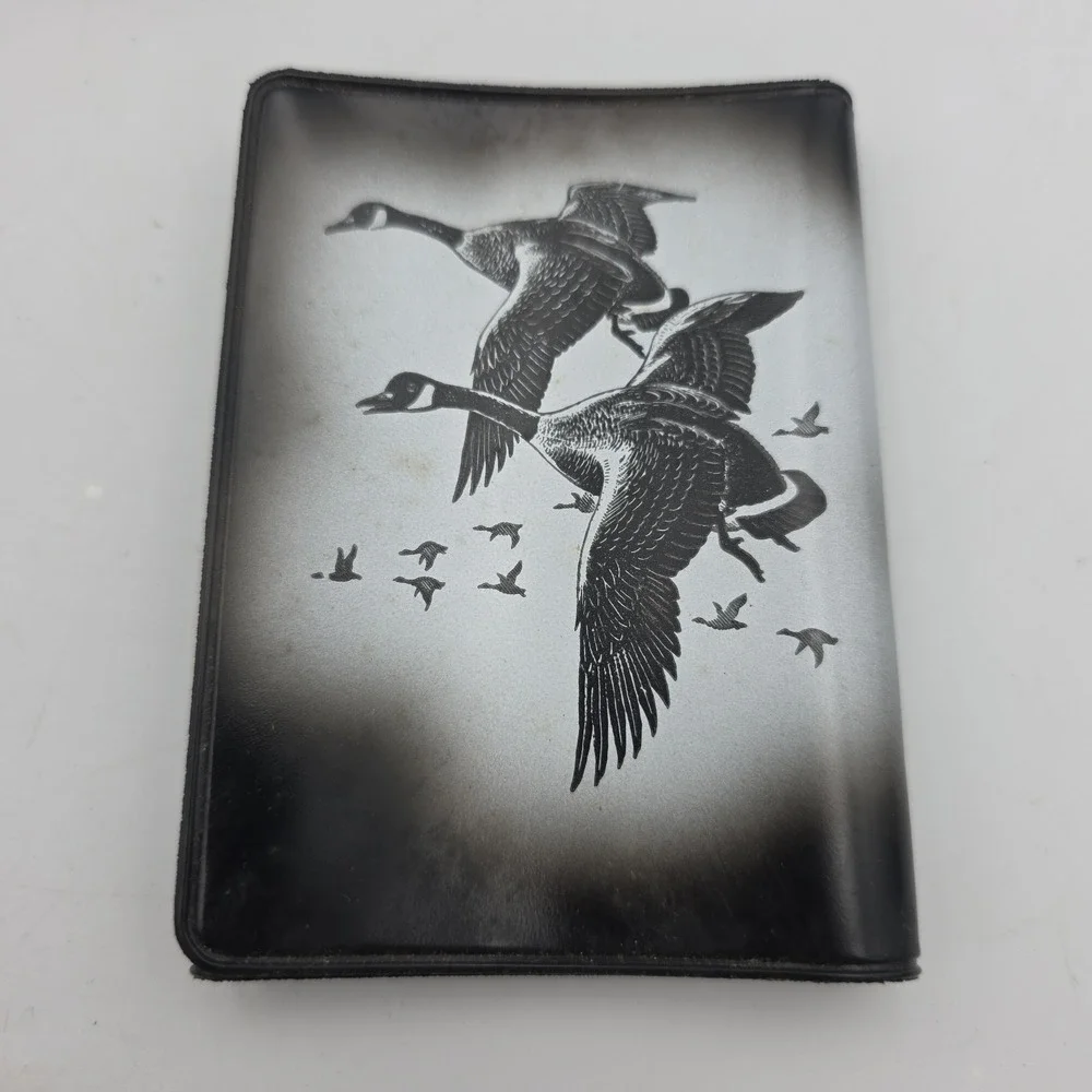 Vintage Geese Flying Vinyl Check Book Holder Travel Wallet Organizer Lot Of 2